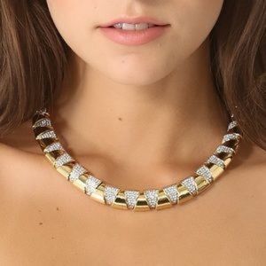 Juicy Couture Gold Pave Crystal Collar Necklace